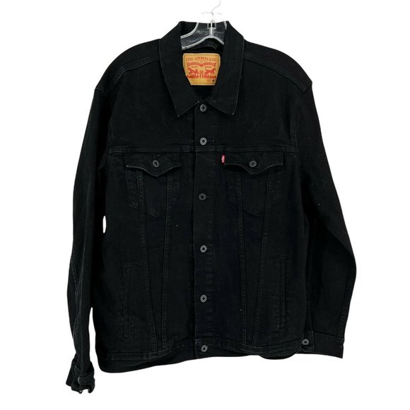 Levi's Denim Jean Jacket Men's XL Black Trucker Casual Stretch Denim Casual
